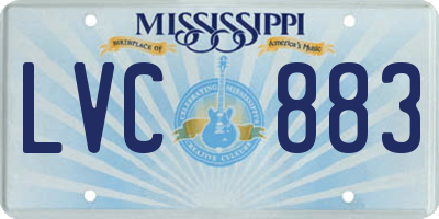 MS license plate LVC883