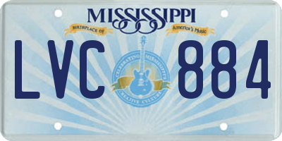 MS license plate LVC884