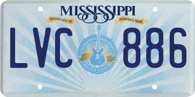 MS license plate LVC886
