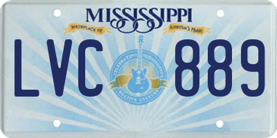 MS license plate LVC889