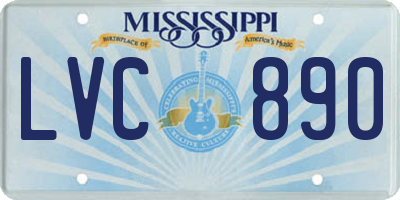 MS license plate LVC890