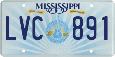 MS license plate LVC891
