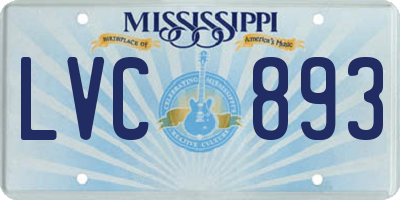 MS license plate LVC893
