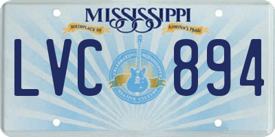 MS license plate LVC894