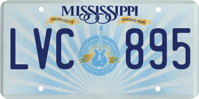 MS license plate LVC895
