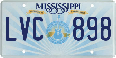 MS license plate LVC898