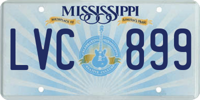 MS license plate LVC899