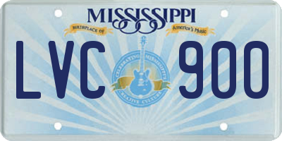 MS license plate LVC900