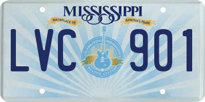 MS license plate LVC901