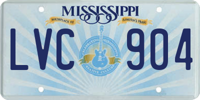 MS license plate LVC904