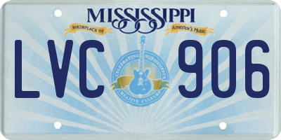 MS license plate LVC906