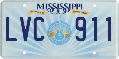 MS license plate LVC911