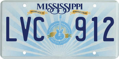 MS license plate LVC912