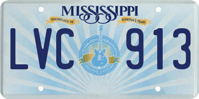 MS license plate LVC913