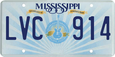 MS license plate LVC914