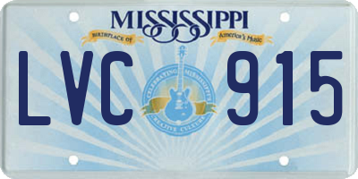 MS license plate LVC915