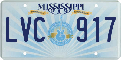 MS license plate LVC917