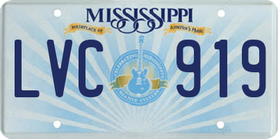 MS license plate LVC919