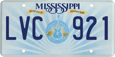 MS license plate LVC921