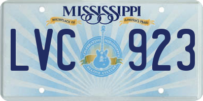 MS license plate LVC923