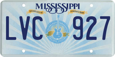 MS license plate LVC927
