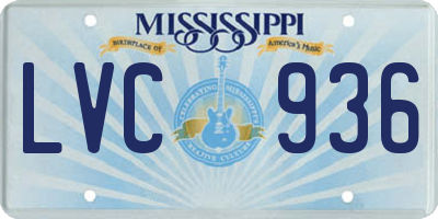 MS license plate LVC936