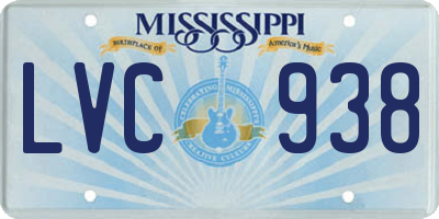 MS license plate LVC938