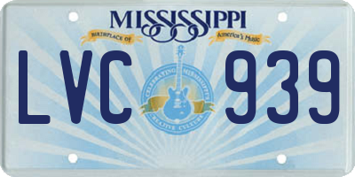 MS license plate LVC939