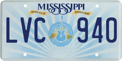 MS license plate LVC940