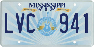 MS license plate LVC941