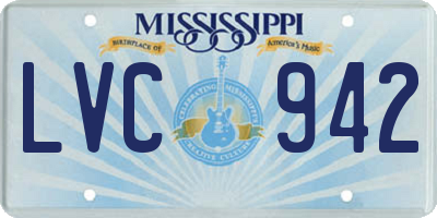 MS license plate LVC942