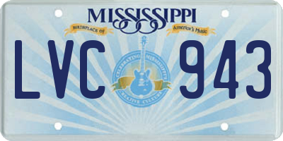 MS license plate LVC943
