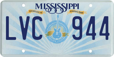 MS license plate LVC944