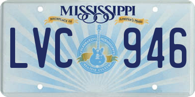 MS license plate LVC946