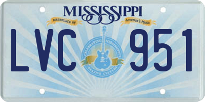 MS license plate LVC951