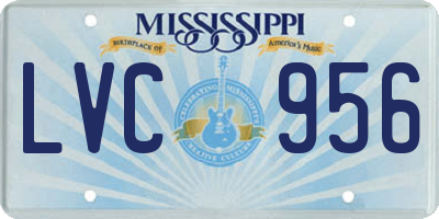 MS license plate LVC956
