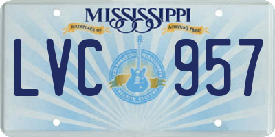 MS license plate LVC957