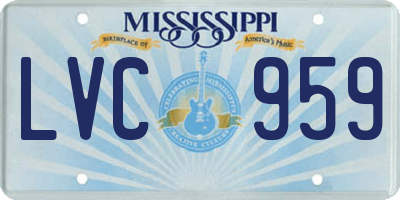 MS license plate LVC959