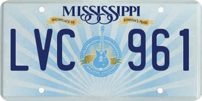 MS license plate LVC961