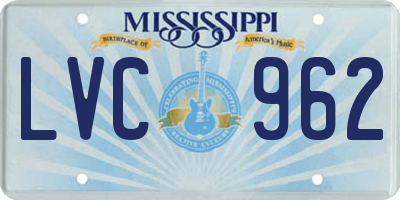 MS license plate LVC962