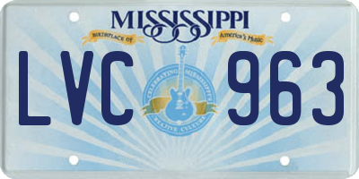MS license plate LVC963