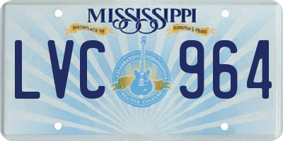 MS license plate LVC964