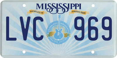 MS license plate LVC969