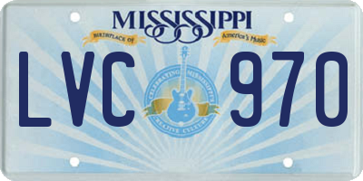 MS license plate LVC970