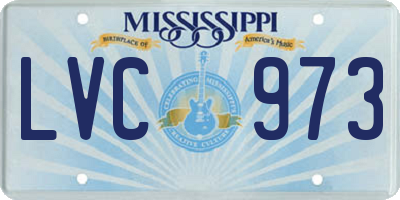 MS license plate LVC973