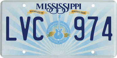 MS license plate LVC974