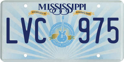 MS license plate LVC975