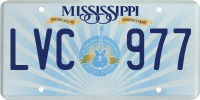 MS license plate LVC977