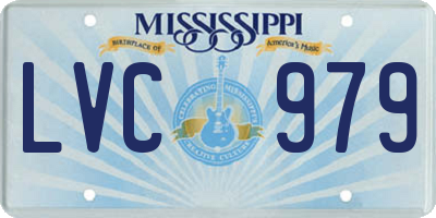 MS license plate LVC979