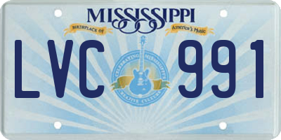 MS license plate LVC991